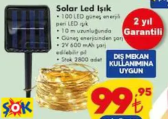 SOLAR LED IŞIK 100 LED
